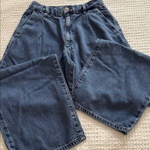 Uniqlo Blue Flare Wide Leg Jeans